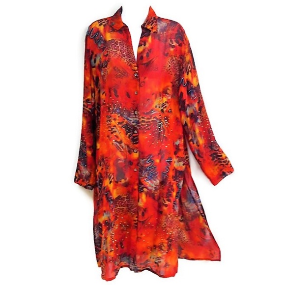 Chico's Tops - Chicos Design Duster Embellished Beads Sequins 2
